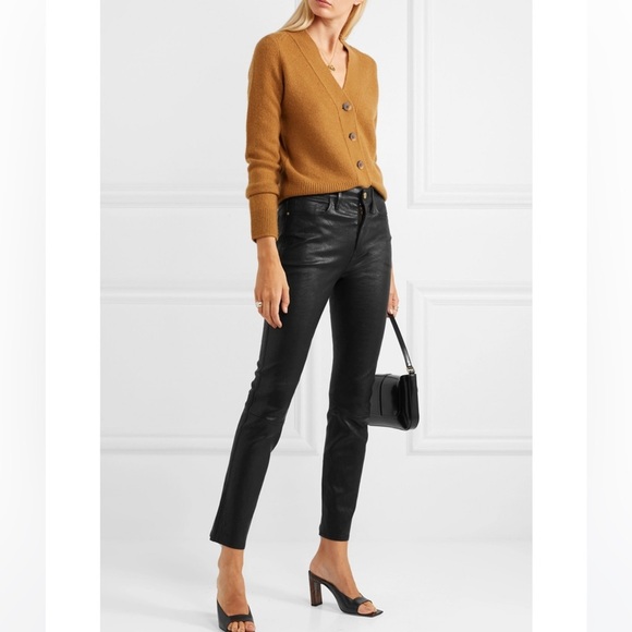 Frame Denim Pants - FRAME Le Sylvie High-Rise Lambskin Leather Pants
